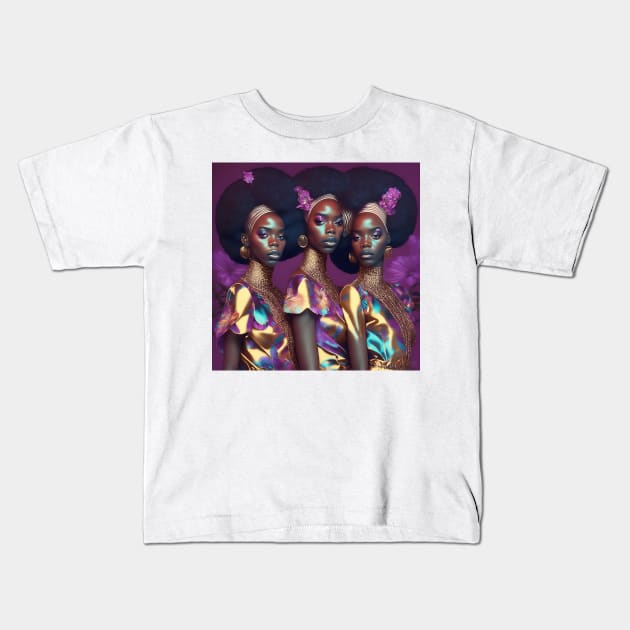 [AI Art] Oleander Sisters, Disco Style Kids T-Shirt by Sissely